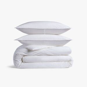 King/California King Casual Organic Cotton Duvet Cover & Sham Set White -